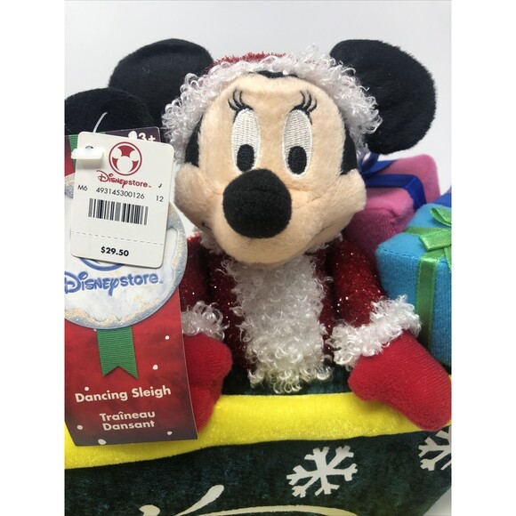 Mickey & Minnie Dancing Sleigh Plush Sings Jingle Bells Singing Moving TAGS READ - Picture 9 of 9
